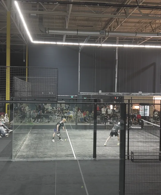 Padel match layout at The District