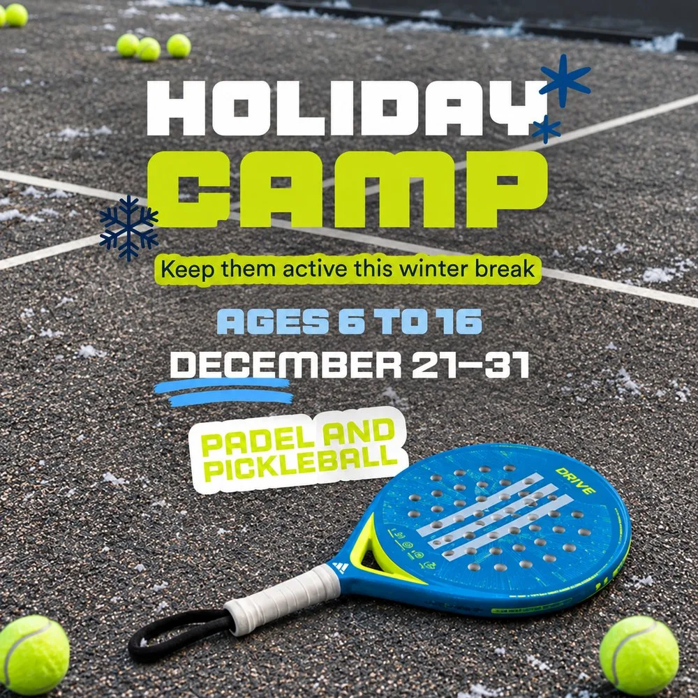 Holiday Camp at The District, padel and pickleball winter break camp for kids ages 6 to 16, December 21 to 31